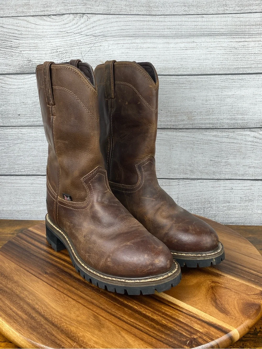 Justin Worker II Rugged Round Toe Wellington Waterproof Work Boot Men’s Size 9 D